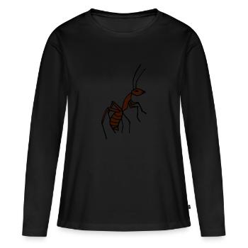 Cartoon ant - Women's Premium Organic Long Sleeve Shirt - black - Front - Julia (174cm)
