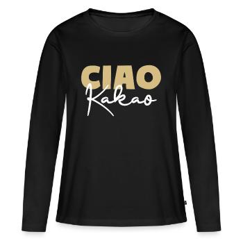 Cacao Ciao - T-shirt manches longues Premium bio Femme - noir - Devant - Julia (174cm)