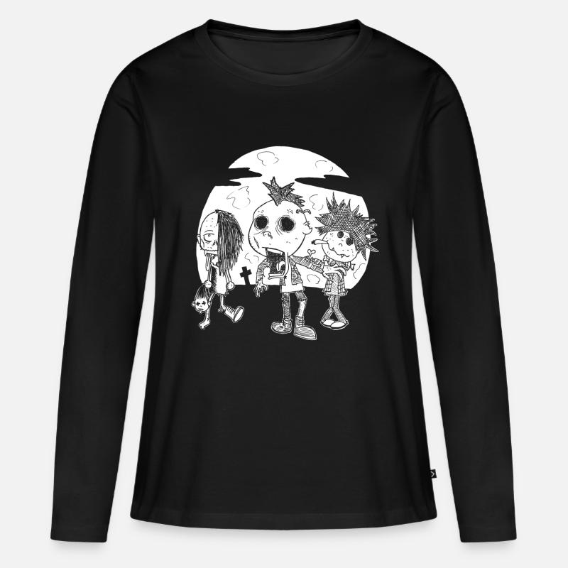 Horrorpunks - Frauen Premium Bio Langarmshirt - Schwarz