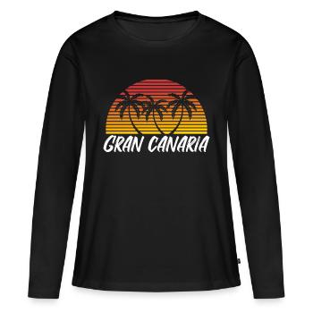 Gran Canaria - Frauen Premium Bio Langarmshirt - Schwarz - Vorne - Julia (174cm)