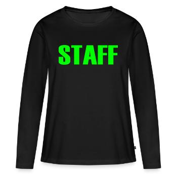 Staff - T-shirt manches longues Premium bio Femme - noir - Devant - Julia (174cm)