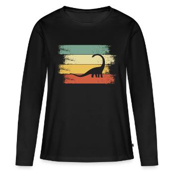 Dino - Frauen Premium Bio Langarmshirt - Schwarz - Vorne - Julia (174cm)