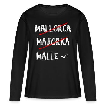Majorque - T-shirt manches longues Premium bio Femme - noir - Devant - Julia (174cm)