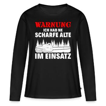 Sharp Old Chainsaw - Women's Premium Organic Long Sleeve Shirt - black - Front - Julia (174cm)