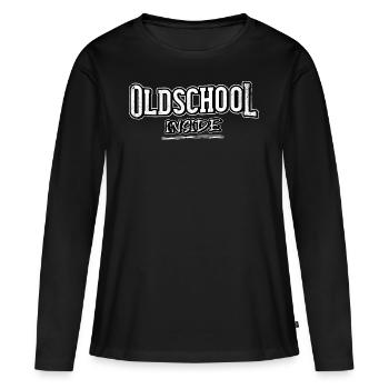 oldschool à l'intérieur de la chemise hiphop - T-shirt manches longues Premium bio Femme - noir - Devant - Julia (174cm)