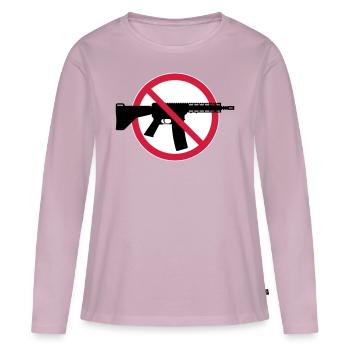 Gun Ban Ban Shield (No Weapons Peace) 3C - Women's Premium Organic Long Sleeve Shirt - dusky pink - Front - Julia (174cm)