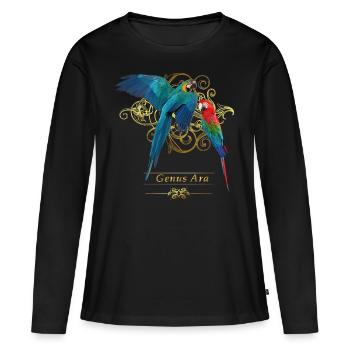 Aras - T-shirt manches longues Premium bio Femme - noir - Devant - Julia (174cm)