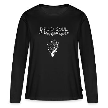 Druid Soul Contrast - T-shirt manches longues Premium bio Femme - noir - Devant - Julia (174cm)