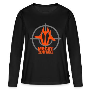 Centre d'alimentation - T-shirt manches longues Premium bio Femme - noir - Devant - Julia (174cm)