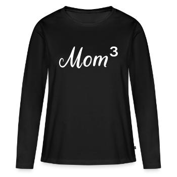 Mom3 - Mom 3 kids - Mother's Day - Mom high 3 - Women's Premium Organic Long Sleeve Shirt - black - Front - Julia (174cm)