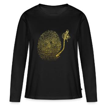 Digitaler Schallplattenspieler - Frauen Premium Bio Langarmshirt - Schwarz - Vorne - Julia (174cm)