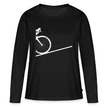 Graphiques avec vélo de course - T-shirt manches longues Premium bio Femme - noir - Devant - Julia (174cm)