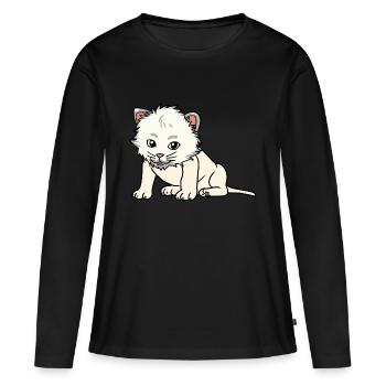 Animaux chats Chats Animaux Bébé Enfant - T-shirt manches longues Premium bio Femme - noir - Devant - Julia (174cm)