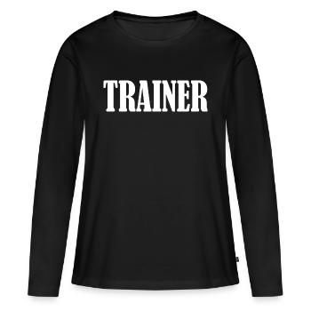 Trainer - Frauen Premium Bio Langarmshirt - Schwarz - Vorne - Julia (174cm)