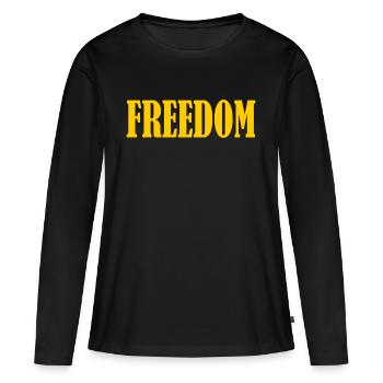 liberté - T-shirt manches longues Premium bio Femme - noir - Devant - Julia (174cm)