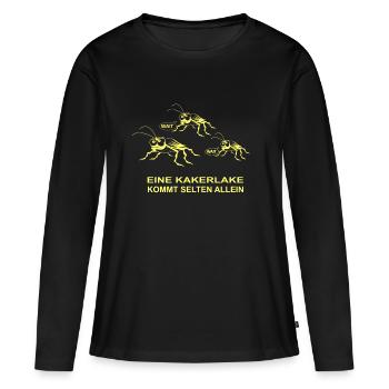 Un cafard vient seul - T-shirt manches longues Premium bio Femme - noir - Devant - Julia (174cm)