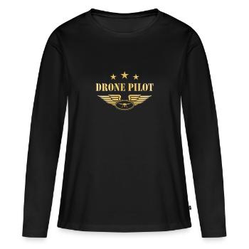 Drone Pilot - Women's Premium Organic Long Sleeve Shirt - black - Front - Julia (174cm)