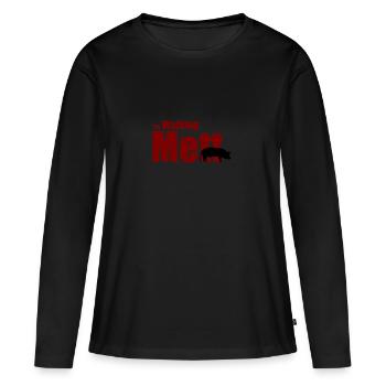 The Walking Mett Mann, Frau, Kind Geschenk - Frauen Premium Bio Langarmshirt - Schwarz - Vorne - Julia (174cm)