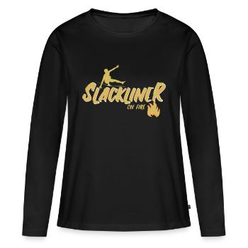 slackline - T-shirt manches longues Premium bio Femme - noir - Devant - Julia (174cm)