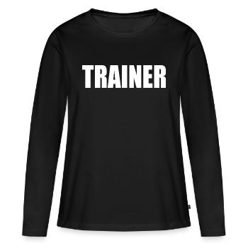 Trainer - Frauen Premium Bio Langarmshirt - Schwarz - Vorne - Julia (174cm)