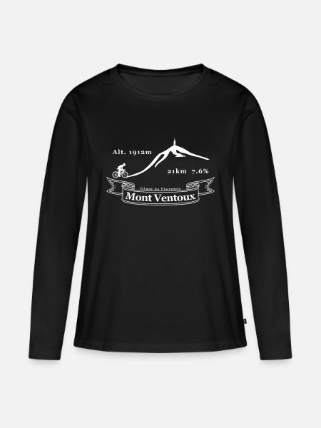 Mont Ventoux - Frauen Premium Bio Langarmshirt - Schwarz