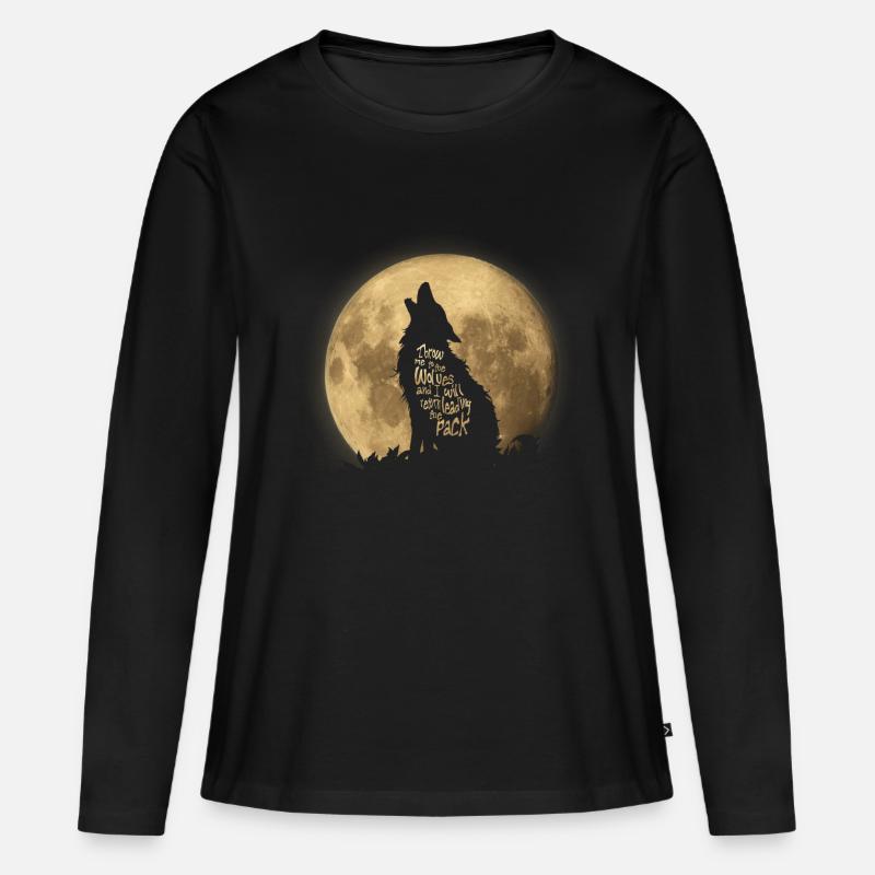 Throw me to the Wolves - Frauen Premium Bio Langarmshirt - Schwarz