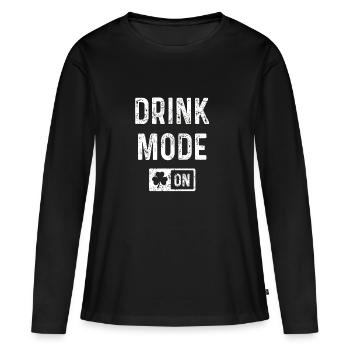 Buvez jour de cadeau T-shirt de mode Saint-Patrick - T-shirt manches longues Premium bio Femme - noir - Devant - Julia (174cm)