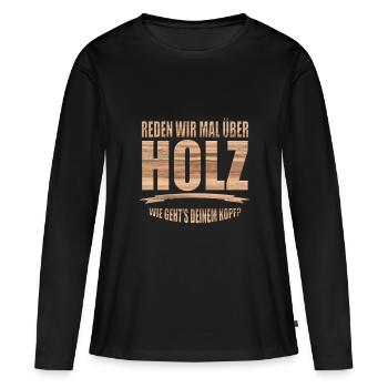 Schreiner - Frauen Premium Bio Langarmshirt - Schwarz - Vorne - Julia (174cm)