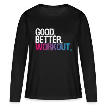 Workout - Frauen Premium Bio Langarmshirt - Schwarz - Vorne - Julia (174cm)