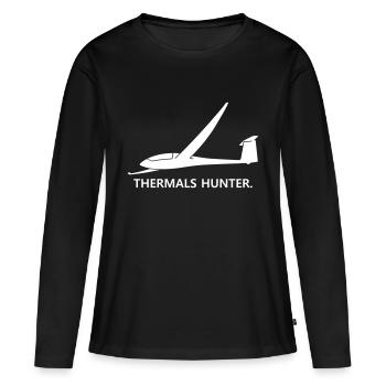 Pilotes de cross-country chasseur thermique Pilotes de planeur - T-shirt manches longues Premium bio Femme - noir - Devant - Julia (174cm)