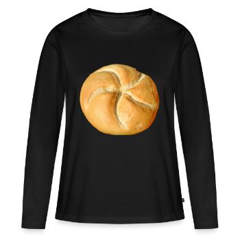 brot broetchen crossaint baecker baguette bread bu - Frauen Premium Bio Langarmshirt - Schwarz - Vorne - Julia (174cm)