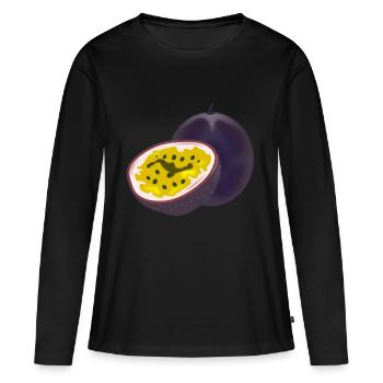fruit de la passion fruit de la passion fruit de légumes - T-shirt manches longues Premium bio Femme - noir - Devant - Julia (174cm)