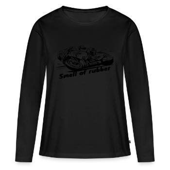 Der Geruch von Gummi 2 Motorradkollektion - Frauen Premium Bio Langarmshirt - Schwarz - Vorne - Julia (174cm)