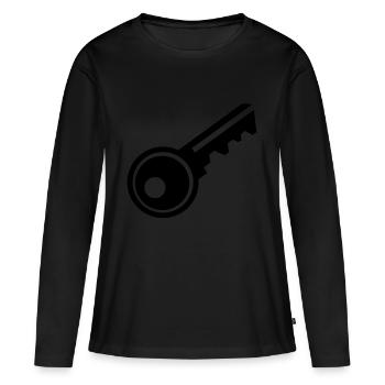 clé - T-shirt manches longues Premium bio Femme - noir - Devant - Julia (174cm)