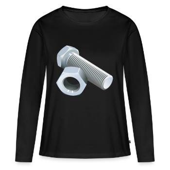 vis - T-shirt manches longues Premium bio Femme - noir - Devant - Julia (174cm)