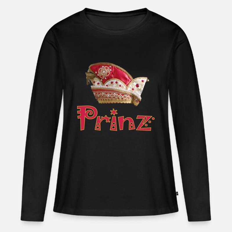 Karneval Prinz Prince - Frauen Premium Bio Langarmshirt - Schwarz