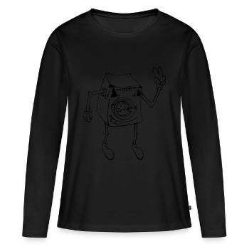 lave-linge - T-shirt manches longues Premium bio Femme - noir - Devant - Julia (174cm)