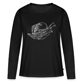 Escargot - T-shirt manches longues Premium bio Femme - noir - Devant - Julia (174cm)