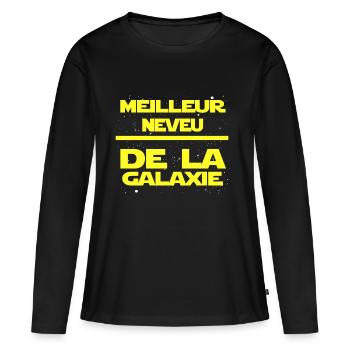 neveu - T-shirt manches longues Premium bio Femme - noir - Devant - Julia (174cm)