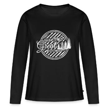 montagnes cadeaux camping woods forêt de camping - T-shirt manches longues Premium bio Femme - noir - Devant - Julia (174cm)