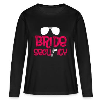 Sécurité de la mariée - T-shirt manches longues Premium bio Femme - noir - Devant - Julia (174cm)