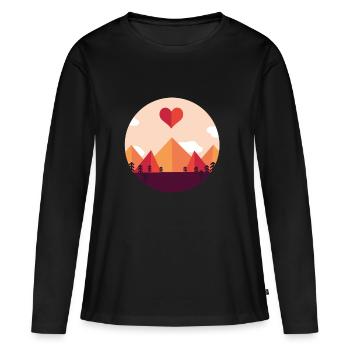 Wanderlust Naturverbunden - Women's Premium Organic Long Sleeve Shirt - black - Front - Julia (174cm)