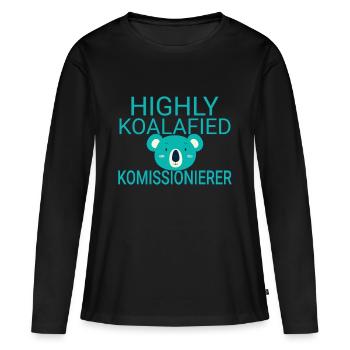 Commissaire Koalafied - T-shirt manches longues Premium bio Femme - noir - Devant - Julia (174cm)