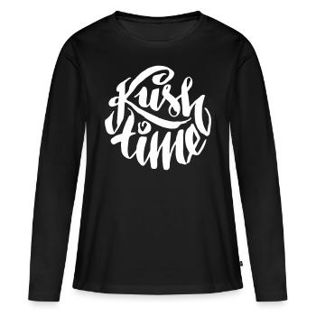 Kush time - Frauen Premium Bio Langarmshirt - Schwarz - Vorne - Julia (174cm)