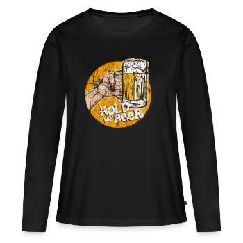 alcool - T-shirt manches longues Premium bio Femme - noir - Devant - Julia (174cm)