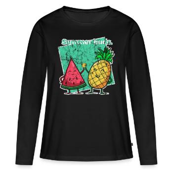 tropical - T-shirt manches longues Premium bio Femme - noir - Devant - Julia (174cm)