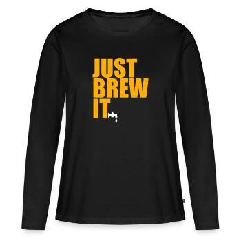 bière - T-shirt manches longues Premium bio Femme - noir - Devant - Julia (174cm)