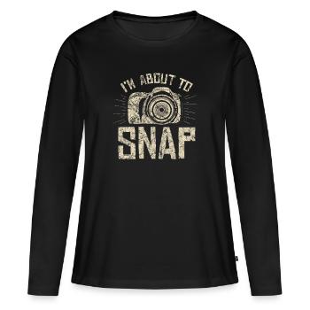 Fotograf - Frauen Premium Bio Langarmshirt - Schwarz - Vorne - Julia (174cm)