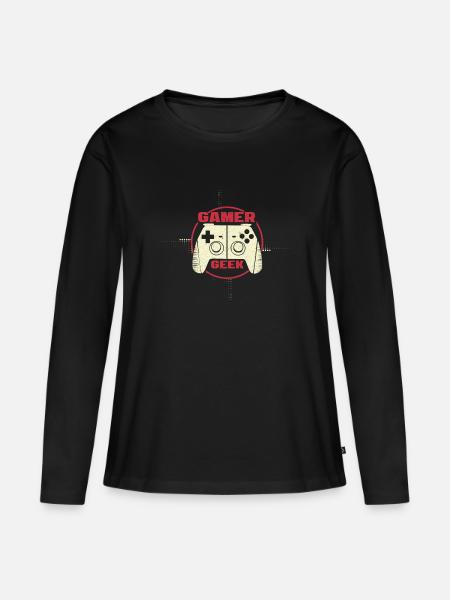 gamer - Vrouwen Premium Bio shirt met lange mouwen - zwart