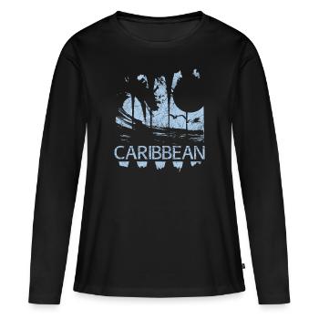 Idée de cadeau de vacances Caraïbes Caraïbes - T-shirt manches longues Premium bio Femme - noir - Devant - Julia (174cm)